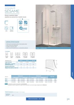 Paroi de douche à ouverture totale pour PMR | SESAME