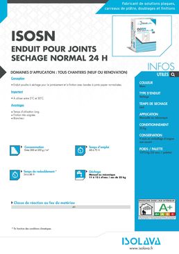 Enduit pour joint séchage normal 24h | ISOSN