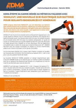 Scie électrique sur batterie pour isolants bisourcés ou minéraux | WOOLCUT