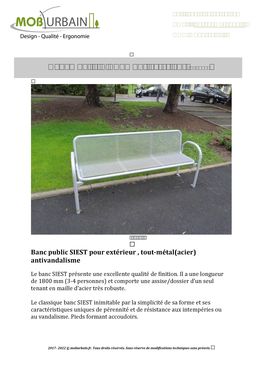 Banc public tout-métal | SIEST