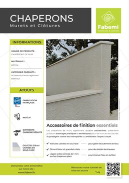 Chaperon de mur pressé à emboitement | Béton