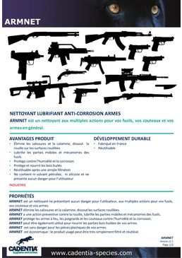 Nettoyant lubrifiant anti-corrosion armes | CADENTIA ARMNET