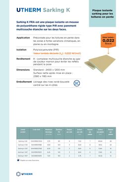 Panneaux rigides pour isolation des toitures par l'extérieur | Utherm Sarking K