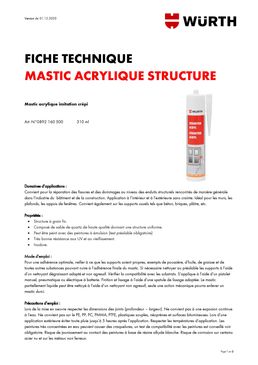 Mastic d'étanchéité acrylique | Art. N° 0892160500