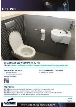 Détartrant gel WC suractif au pin | CADENTIA GEL WC