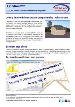Logiciel de CAO 3D pour réalisation de charpente de toitures en bois| LigniKon versions Small, Large et XL