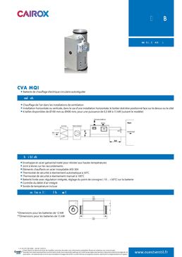 Batterie de chauffage électrique circulaire autorégulée | CVA MQI