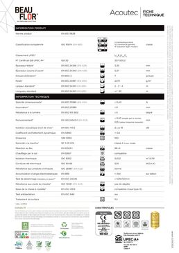 Revêtement de sol professionnel acoustique en vinyle | Acoutec U2SP3E2/3C2