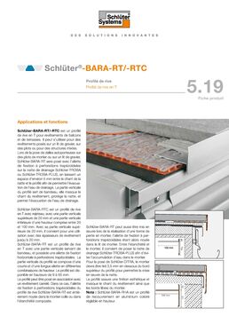 Habillage de terrasses et balcons Schlüter®-BARA-RTC Profilé de rive spécial dalles 20 mm