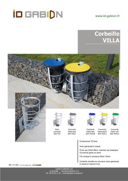 Poubelle pour gabions structure métal et pierres | Gamme propreté