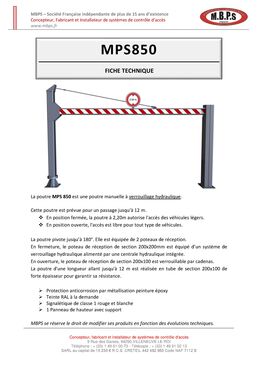 Poutre manuelle à 180° | MPS 850