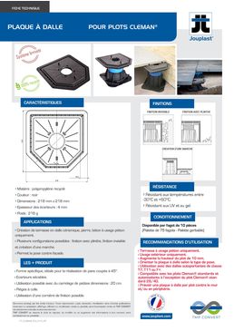 Plaque à dalle pour plot de terrasse | CLEMAN