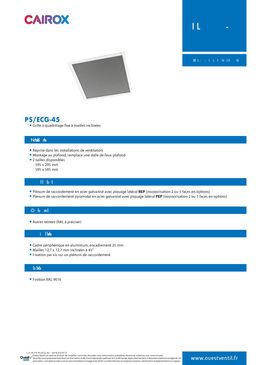 Grille à quadrillage fixe à mailles droites | PS/ECG-0 et PS/ECG-45