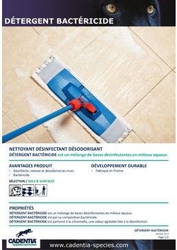 Nettoyant désinfectant désodorisant | CADENTIA DÉTERGENT BACTÉRICIDE