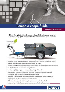 Pompe à chape fluide puissante et compact | TF400-G