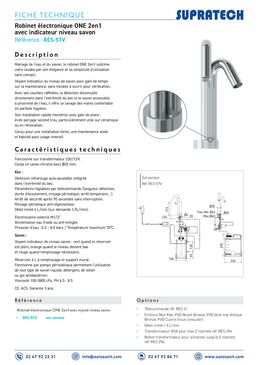 Robinet électronique ONE 2en1 eau et savon | RES-57