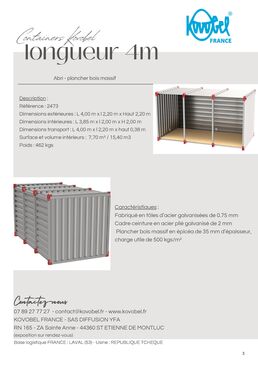 Containers de stockage démontable de 4m