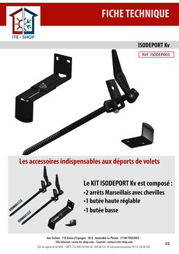 Accessoires de qualité pour le déport de volets | ISODEPORT Kv ISODEP003