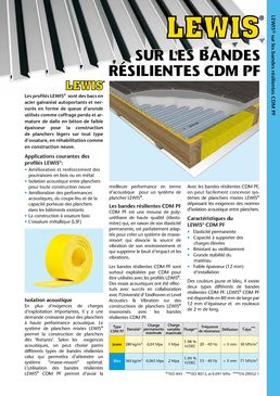 Bandes résilientes en mousse de polyuréthane de haute qualité | LEWIS CDM PF