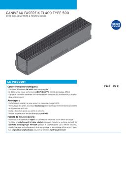 Caniveau en béton armé de 40 cm de largeur intérieure pour zones à trafic lourd | Faserfix TI 400 type 500