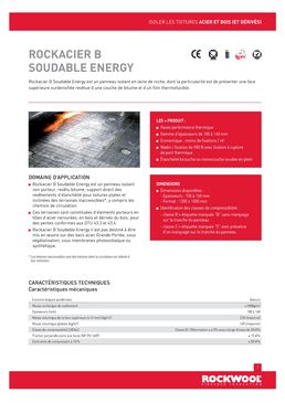 Isolant thermique revêtu d'une couche de bitume | Rockacier B soudable Energy