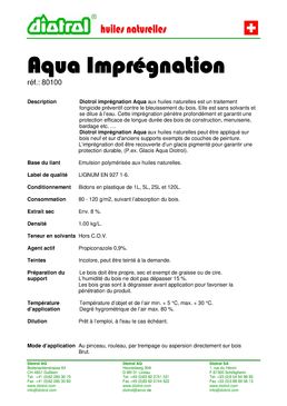 Emulsion aux huiles naturelles pour prévention du bleuissement du bois | AQUA IMPREGANTION 