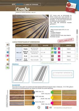 Lames de terrasse en bois à rainures colorées | Combo