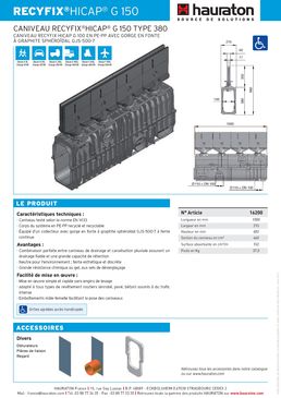 Caniveaux à fente en PP à cadre et gorge en fonte, charge jusqu'à 900 kN | RECYFIX HICAP G