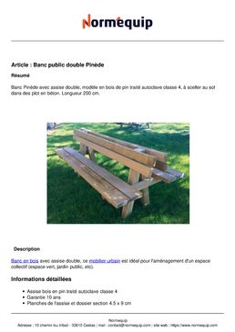 Banc public double Pinède