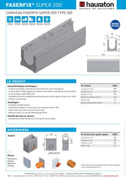 Caniveau de 29 cm de largeur pour zones à trafic lourd | Faserfix Super 200
