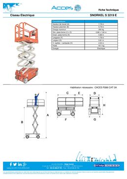 Nacelle électrique sur ciseaux pour tous travaux en hauteur | S3220E - S3226E