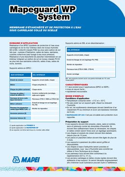 Membrane d'étanchéité à l'eau sous carrelage scellé ou collé pour sols et murs | Mapeguard WP System