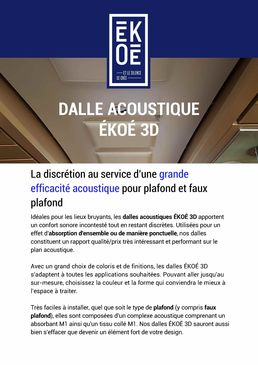 Dalle acoustique | ÉKOÉ-3D