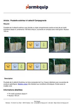 Poubelle extérieur tri sélectif Campagnarde