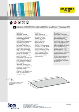 Panneau de protection avec impression numérique personnalisée M1 Bs2d0 | DECOPRINT