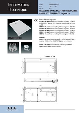 Receveur extra-plat à poser ou à encastrer | Prima Style Marbrex