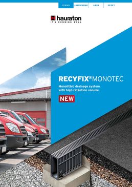 Caniveaux monoblocs en PP à grilles design et charge jusqu'à 400 kN | RECYFIX MONOTEC