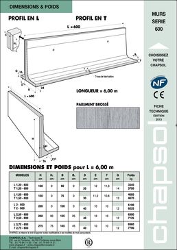 Murs béton préfabriqués de 6 m de longueur | Murs séries 600