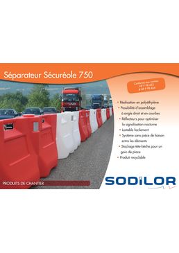 Séparateur de voie K16 en polyéthylène à assemblage facile | SEPARATEUR SECUREOLE 750