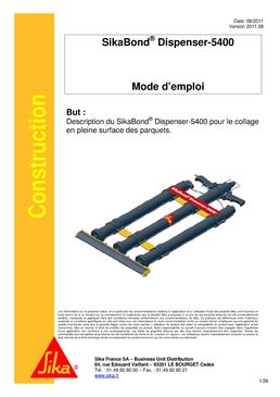 Matériel pneumatique pour collage en plein | Sikabond Dispenser 5400