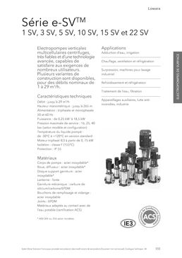 Electropompes verticales multicellulaires centrifuges de 1 SV à 22 SV | Série e-SV