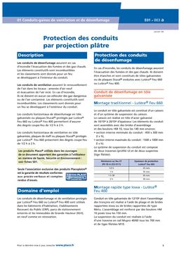 Plâtre pour protection incendie après désamiantage | Lutèce Feu 660