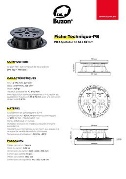 Plot réglable pour terrasses résidentielles de 42 à 60 mm | PB-1