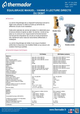 Vanne d'équilibrage avec débitmètre | Vanne 132 - 258
