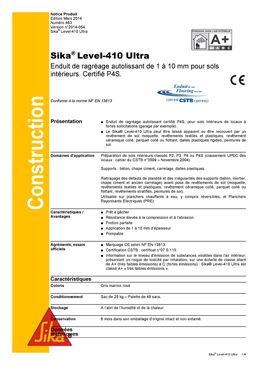 Enduit de ragréage autolissant pour sols intérieurs à forte sollicitation | Sika Level-410 Ultra