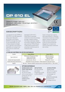 Exutoire de désenfumage pneumatique ou électrique pour toiture : DP 610 sur embase