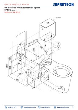 WC monobloc PMR rallongé inox OPTIMA | IN-101-H