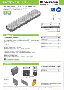 Caniveau en PE-PP de 15 cm de largeur intérieure pour zones industrielles | Recyfix Plus 150