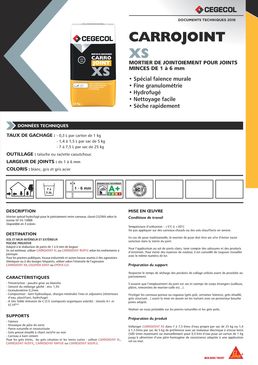 Mortier de jointoiement pour joints minces de 1 à 6 mm | CARROJOINT XS