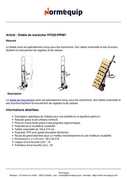 Diable acier de maraîchers 250kg